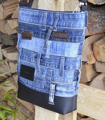 Jeans-Crossbag Streifen