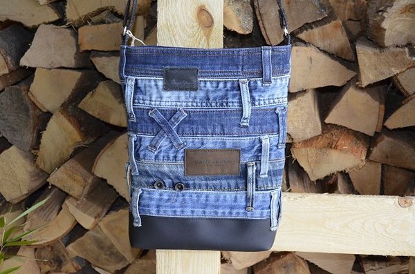 Jeans-Crossbag Streifen